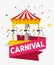 carnival with merry go round and ribbon decoration