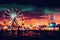 Carnival park sunset view. Generate Ai