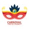 Carnival rio de janeiro mask blue feathers