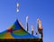 Carnival tent and flags