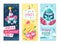 Carnival things vertical banners set