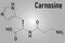 Carnosine or L-carnosine food supplement molecule. Skeletal formula.