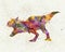 Carnotaurus dinosaur in watercolor