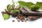 Carob bean. Healthy organic sweet carob pods