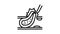 carotid endarterectomy line icon animation