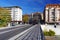 The Carouge bridge over Arve River in Geneva, in autumn.