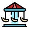 Carousel amusement icon color outline vector