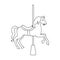 Carousel for children. Horse on the pole for riding.Amusement park single icon in outline style vector symbol stock