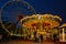 Carousel at the Christmas fair. Carcassonne. France