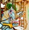 Carousel -  Fair conceptual background with horses