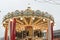 Carousel, folk festivals on the background of the Moscow Kremlin