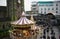 Carousel in front of St Martin`s Church, Birmingham city centre, United Kingdom, in December 2017