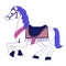 Carousel horse attraction 2D linear cartoon object