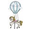 Carousel horse with hot air balloon