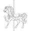 Carousel Horse, Merry go round horse, French carousel, Retro carousel, Funfair carnival. Vector illustration of carousel horse