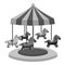 Carousel with horses icon, gray monochrome style