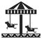 Carousel icon. Horse merry-go round carnival ride