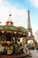 Carousel near the Eiffel Tower in Paris, France