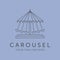 carousel ride line art logo vector symbol illustration design