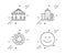 Carousels, Skyscraper buildings and Seo timer icons set. Smile sign. Vector