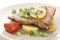 Carp fillet with potato, tomato and lemon