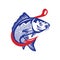 Carp fishing vector illustration logo, good for Fish Company
