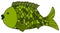 Carp icon. Christmas fish. Vector cartoon illustration.