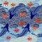 Carp. Traditional eastern seamless pattern.Japanese pattern. Waves pattern. Vector.