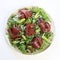 Carpaccio of bresaola with rocket, parmesan and lime.