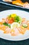 Carpaccio salmon in white plate