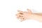Carpal massage. Woman hand therapy, carpal tunnel syndrome protection. Female finger exercise, stretch therapy for pain wrist