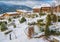 Carpathian alpine snowy village