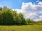 carpathian countryside with forested hills