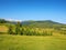 carpathian countryside with grassy meadows