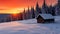 Carpathian Dawn: Beautiful Winter Sunrise in the Ukrainian Mountains