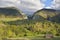 Carpathian Mountains, Romania. Rural landscape with Magura village in Piatra Craiului National Park.