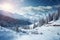 Carpathian Mountains in winter Scenic slopes, valleys, and a picturesque backdrop