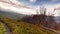 Carpathians, Pylypets, Ukraine. Mountain cloud top view landscape. Timelapse of the Magura-Dzhide mountain range in the