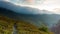 Carpathians, Pylypets, Ukraine. Mountain cloud top view landscape. Timelapse of the Magura-Dzhide mountain range in the
