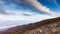 Carpathians, Pylypets, Ukraine. Mountain cloud top view landscape. Timelapse of the Magura-Dzhide mountain range in the