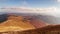 Carpathians, Pylypets, Ukraine. Mountain cloud top view landscape. Timelapse of the Magura-Dzhide mountain range in the