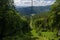 Carpathians, Ukraine - July 24, 2016: Cable car way in the mountains, summertime