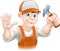 Carpenter or builder with hammer
