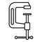 Carpenter clamp icon, outline style