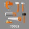 Carpenter and DIY tool flat icons
