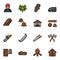 Carpenter elements or Woodworker icon set 2 with white background.