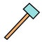 Carpenter hammer in flat style. Typical simplistic hammer tool.