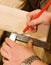 Carpenter hand with square