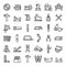Carpenter icons set, outline style