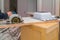 Carpenter installing a remodeling cut hole in a laminate counter top